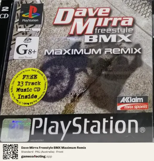 Dave Mirra Freestyle BMX Maximum Remix PlayStation, Australia box front