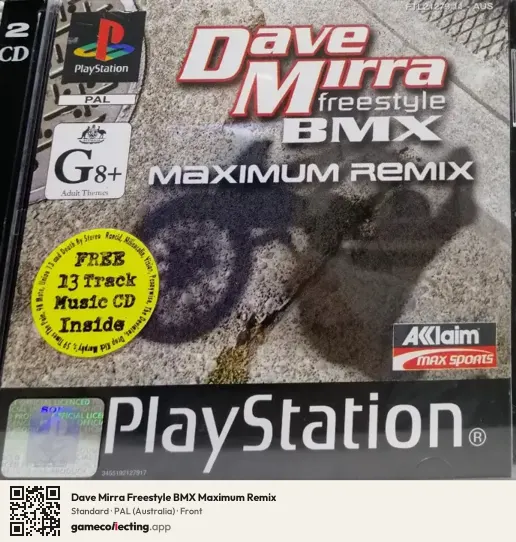 Dave Mirra Freestyle BMX Maximum Remix PlayStation, Australia box front