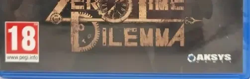 Zero Time Dilemma, the PEGI square on its front