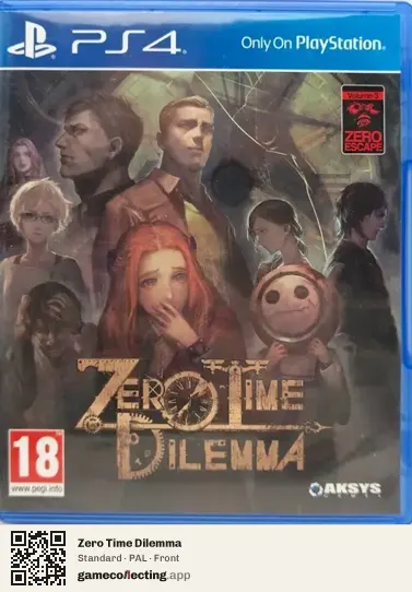 Zero Time Dilemma PlayStation 4, PAL box front