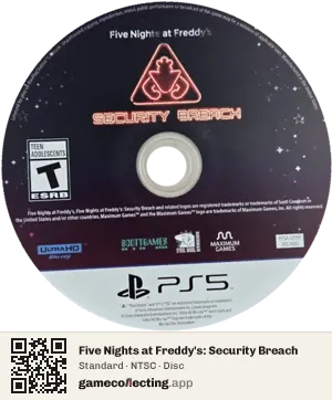 Five Nights at Freddy's: Security Breach PlayStation 5, NTSC disc