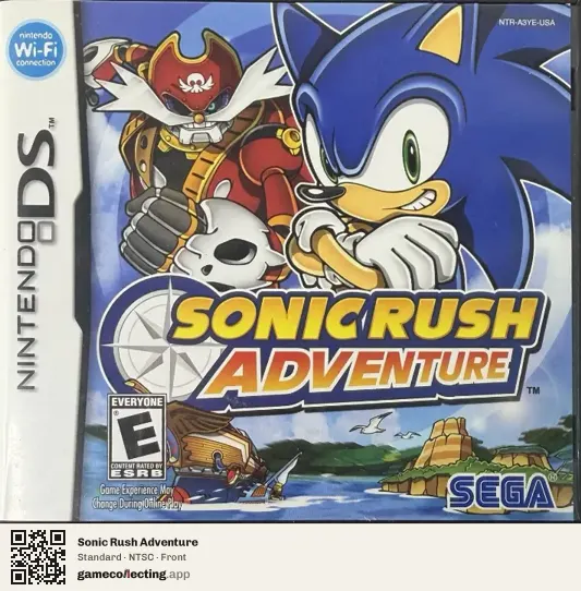 Sonic Rush Adventure Nintendo DS, NTSC box front