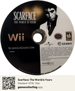 Scarface: The World Is Yours Nintendo Wii, NTSC disc