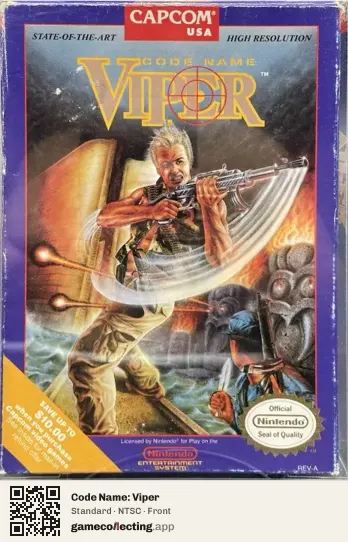 Code Name: Viper Nintendo Entertainment System, NTSC box front