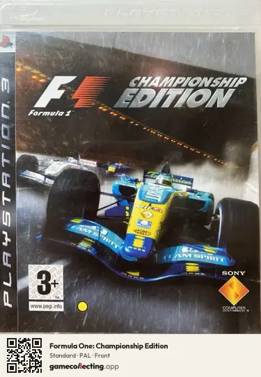 Formula One: Championship Edition PlayStation 3, PAL box front