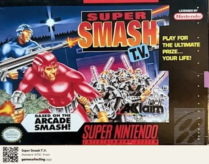 Super Smash T.V. Super Nintendo Entertainment System, NTSC box front