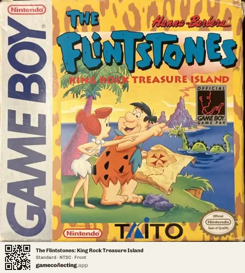 The Flintstones: King Rock Treasure Island Game Boy, NTSC box front