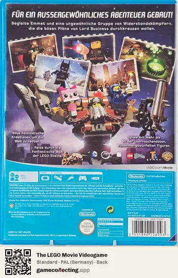 The LEGO Movie Videogame Nintendo Wii U, Germany box back