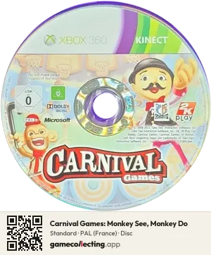 Carnival Games: Monkey See, Monkey Do Xbox 360, PAL disc