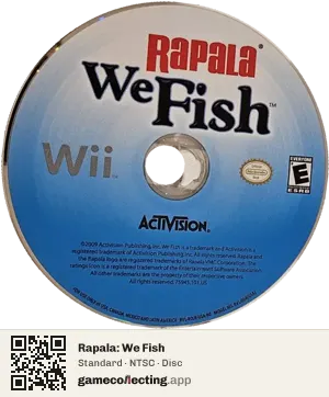 Rapala: We Fish Nintendo Wii, NTSC disc