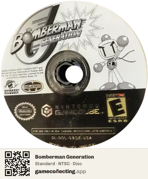 Bomberman Generation Nintendo GameCube, NTSC disc