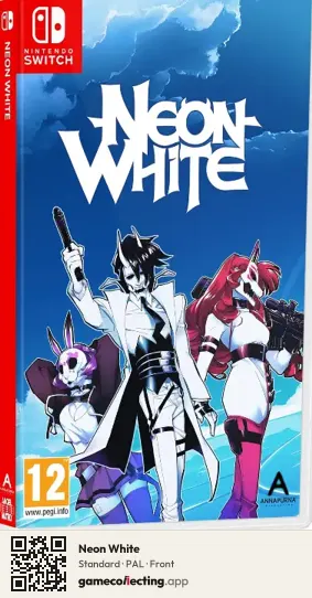 Neon White Nintendo Switch, PAL box front