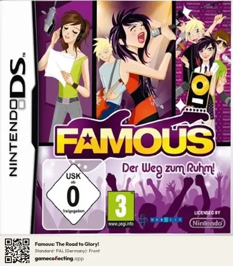 Famous: The Road to Glory! Nintendo DS, Germany box front