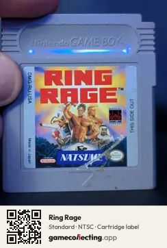 Ring Rage Game Boy, NTSC cartridge label