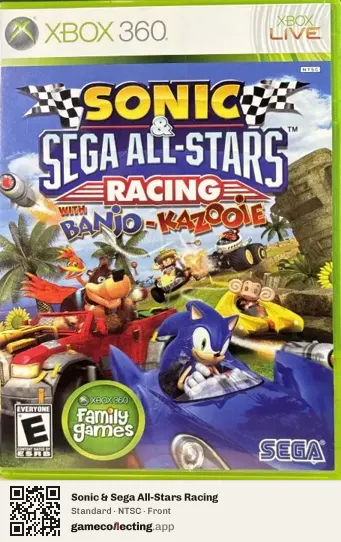 Sonic & Sega All-Stars Racing Xbox 360, NTSC box front