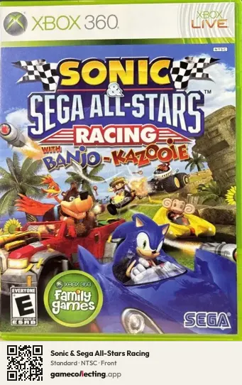 Sonic & Sega All-Stars Racing Xbox 360, NTSC box front