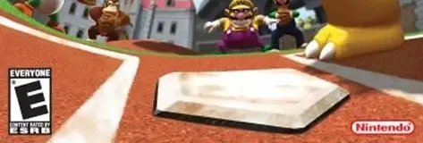 Mario Superstar Baseball, the ESRB box on its front