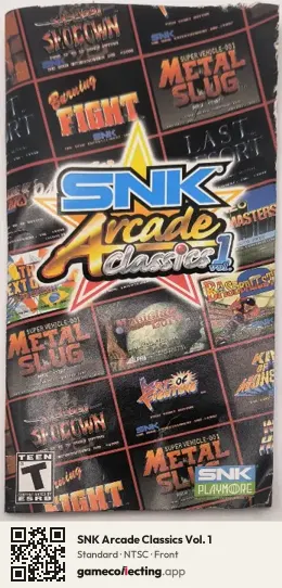SNK Arcade Classics Vol. 1 PlayStation Portable, NTSC box front