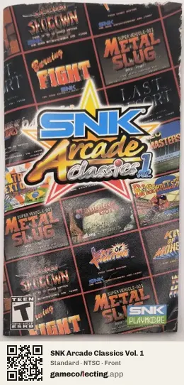 SNK Arcade Classics Vol. 1 PlayStation Portable, NTSC box front