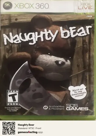 Naughty Bear Xbox 360, NTSC box front