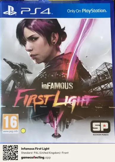 Infamous First Light PlayStation 4, United Kingdom box front