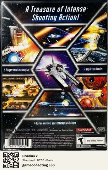 Gradius V PlayStation 2, NTSC box back