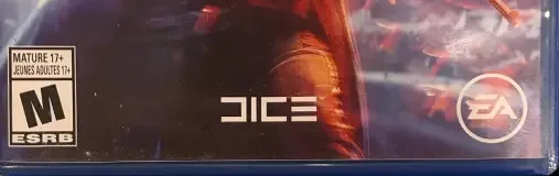 Battlefield V, the ESRB box on its front