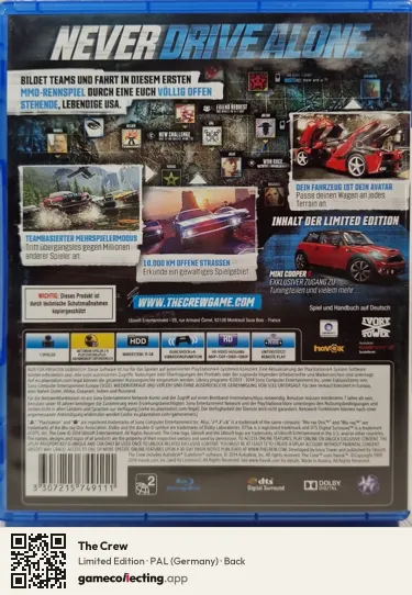 The Crew PlayStation 4, Germany box back
