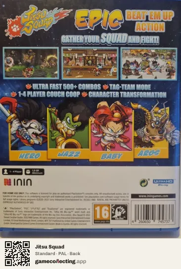 Jitsu Squad PlayStation 5, PAL box back