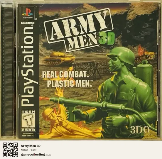 Army Men 3D PlayStation, NTSC box front