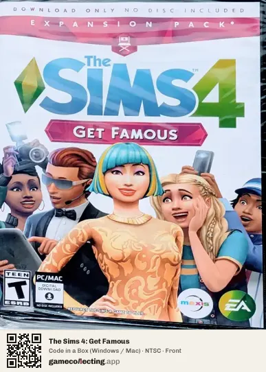 The Sims 4: Get Famous Computer, NTSC box front