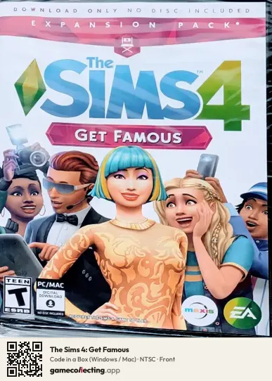 The Sims 4: Get Famous Computer, NTSC box front