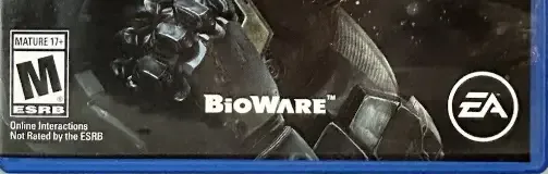 Mass Effect: Andromeda, the ESRB box on its front
