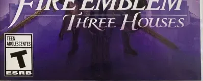 Fire Emblem: Three Houses, the ESRB box on its front
