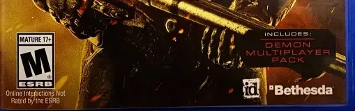 Doom, the ESRB box on its front