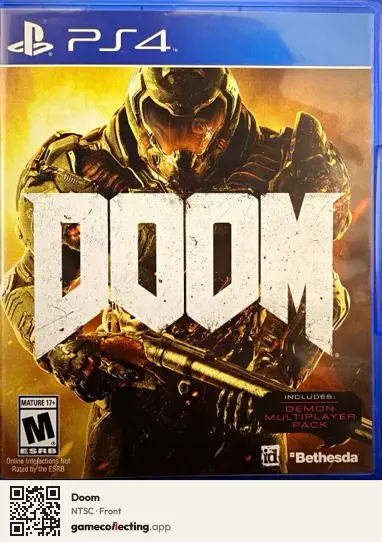 Doom PlayStation 4, NTSC box front