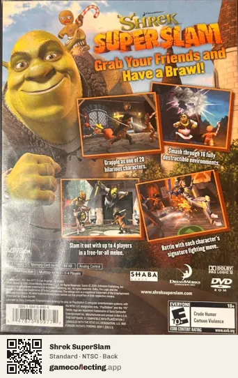 Shrek SuperSlam PlayStation 2, NTSC box back