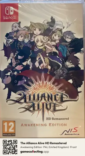 The Alliance Alive HD Remastered Nintendo Switch, United Kingdom box front