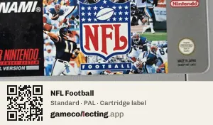 NFL Football Super Nintendo Entertainment System, PAL cartridge label