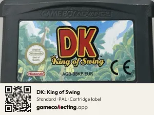 DK: King of Swing Game Boy Advance, PAL cartridge label