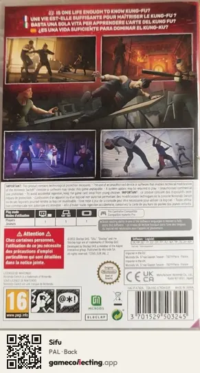 Sifu Nintendo Switch, PAL box back