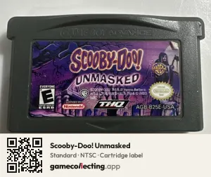 Scooby-Doo! Unmasked Game Boy Advance, NTSC cartridge label