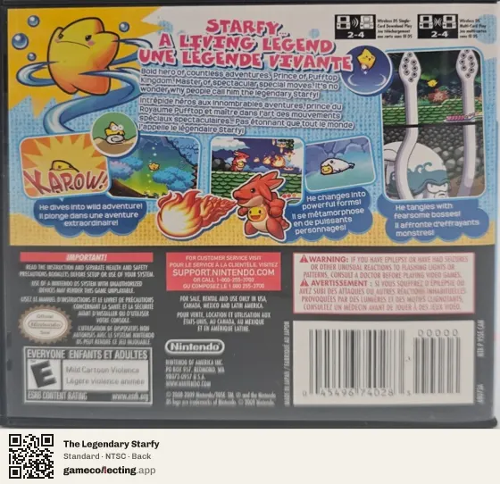 The Legendary Starfy Nintendo DS, NTSC box back