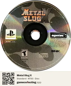 Metal Slug X PlayStation, NTSC disc