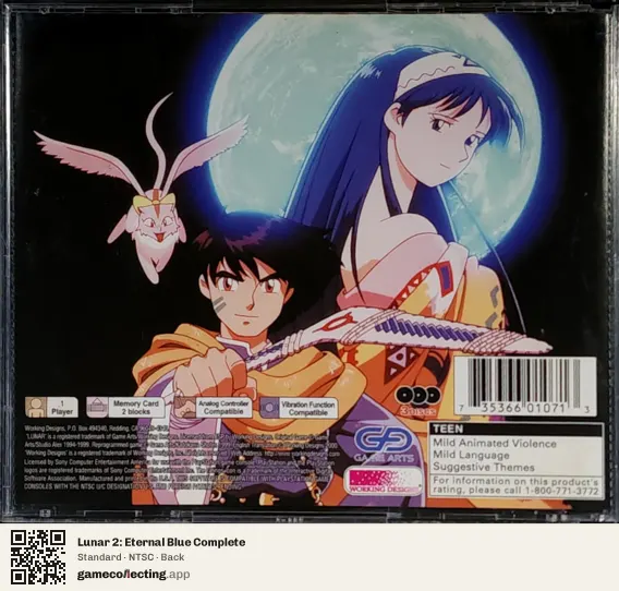 Lunar 2: Eternal Blue Complete PlayStation, NTSC box back