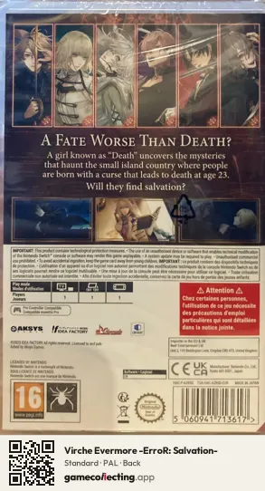 Virche Evermore -ErroR: Salvation- Nintendo Switch, PAL box back