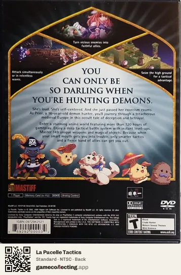 La Pucelle Tactics PlayStation 2, NTSC box back