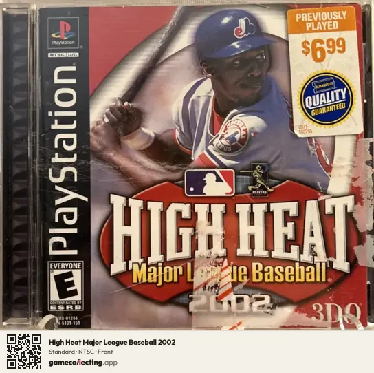 High Heat Major League Baseball 2002 PlayStation, NTSC box front