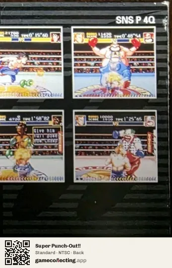 Super Punch-Out!! Super Nintendo Entertainment System, NTSC box back