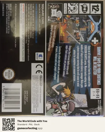 The World Ends with You Nintendo DS, PAL box back
